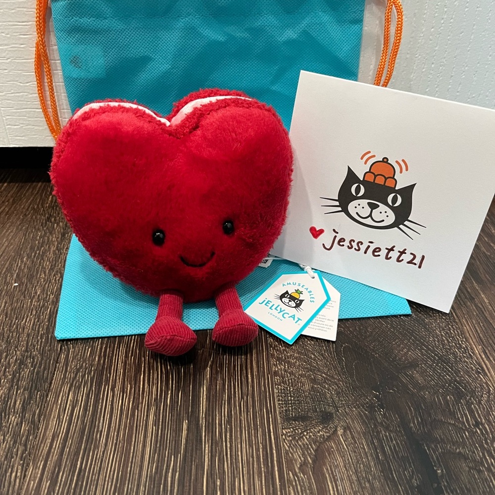 Jellycat Amuseables Arlette Heart Macaron 2026 Valentine's 100% Authentic NWT US